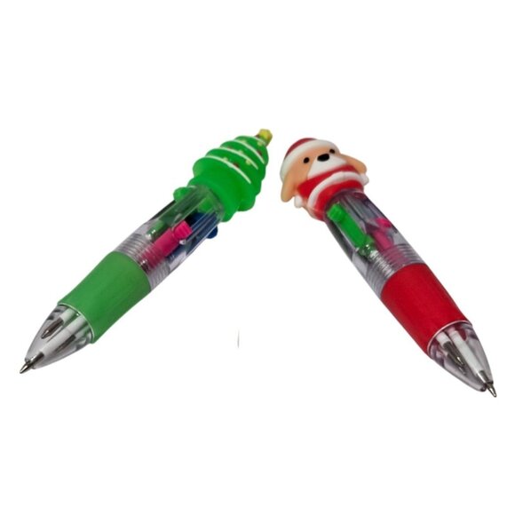 2Pc Mini 4-Color Click Switchable Christmas Ballpoint Pens(Red/Green/Blue/Pink) - Picture 4 of 6